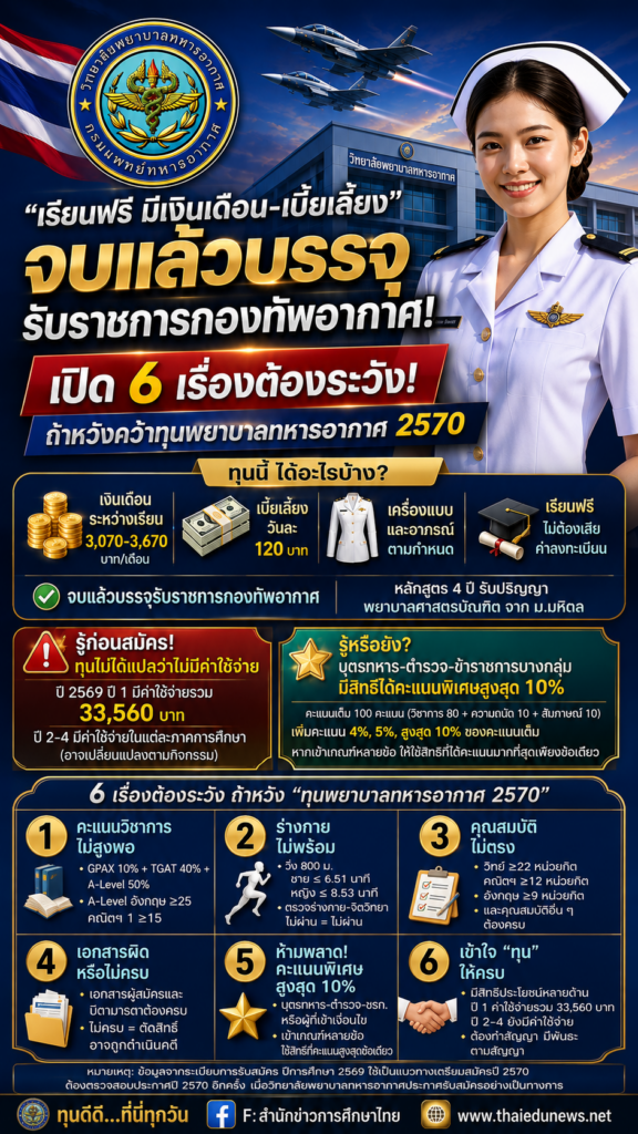 ทุนวิทยาลัยพยาบลาลทหารอากาศ2570