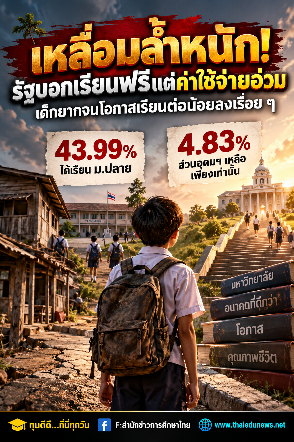 การศึกษาไทยยังเหลื่อมล้ำหนัก2569