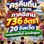 เช็กเลย! “ครูคืนถิ่น” ปี 2570 ภาคอีสาน 736 อัตรา 20 จังหวัด ครบทุกเขตพื้นที่ ทุกหลักสูตร