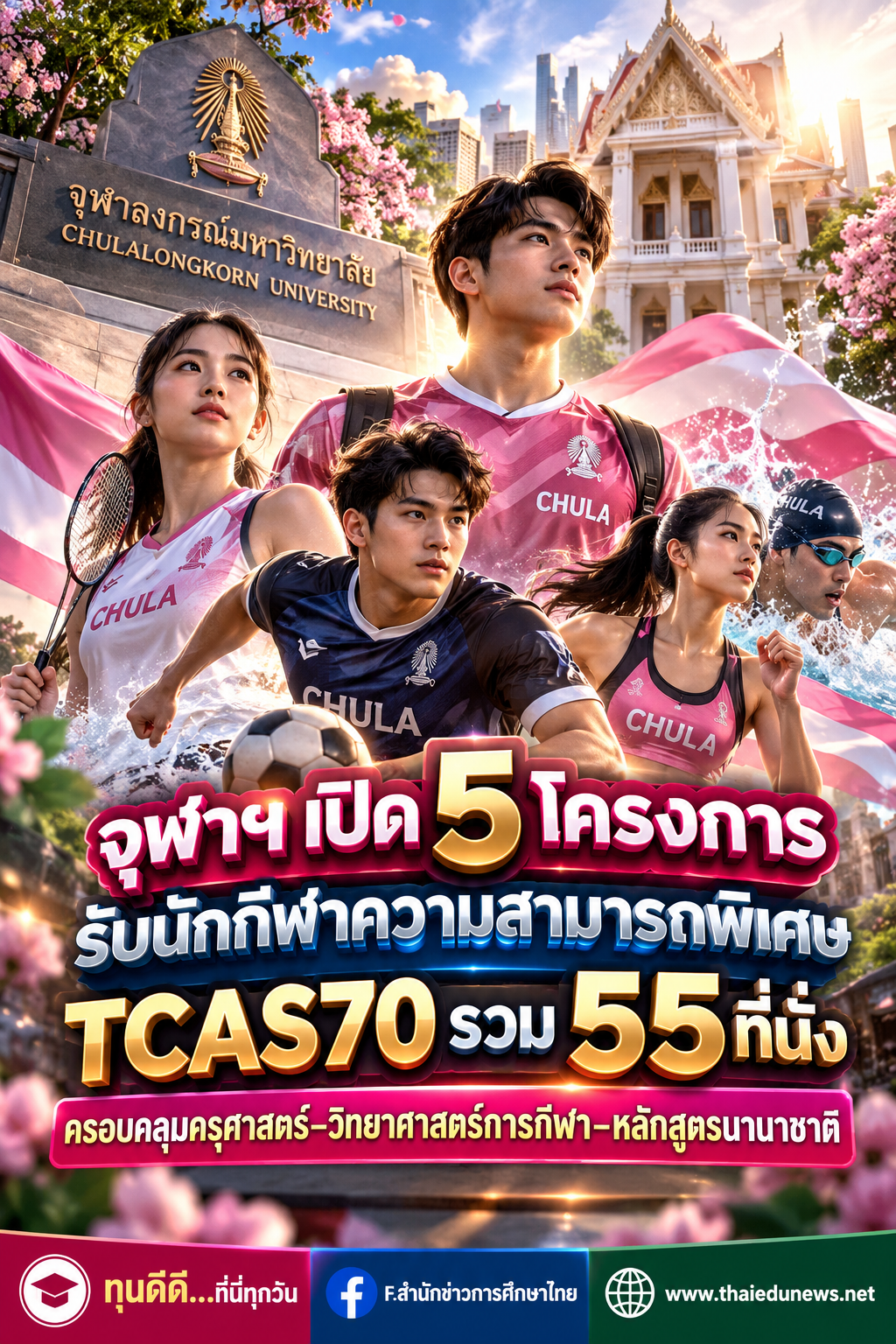 จุฬาฯรับเก่งกีฬา tcas70