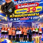 🔥 หนุ่มตบลูกยาง รร.กีฬาจังหวัดสุพรรณบุรี โชว์ฟอร์มแกร่ง กวาดเรียบ 3-0 เซต คว้าแชมป์ภาคกลาง รุ่น 16 ปี “เอสโคล่า” ปี 2569